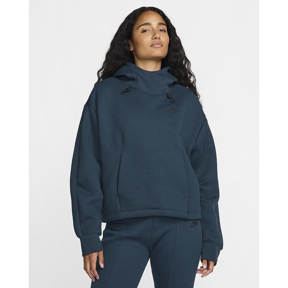 NEW Nike Womens Size Small Armory Navy Active Tech Fleece Hooded Sweatshirt $130